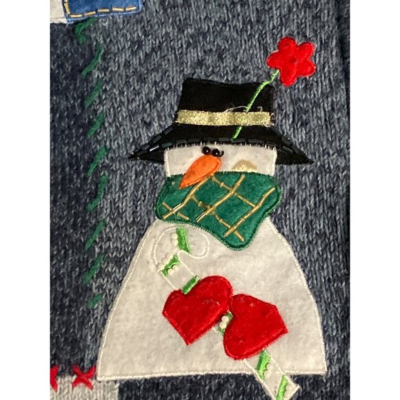 Tiana International Christmas Collection Snowman Zip Sweater M - Picture 8 of 13